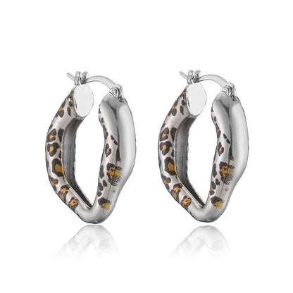 Streetwear Leopard 304 Stainless Steel Copper Plating Earrings Necklace Snake Chain