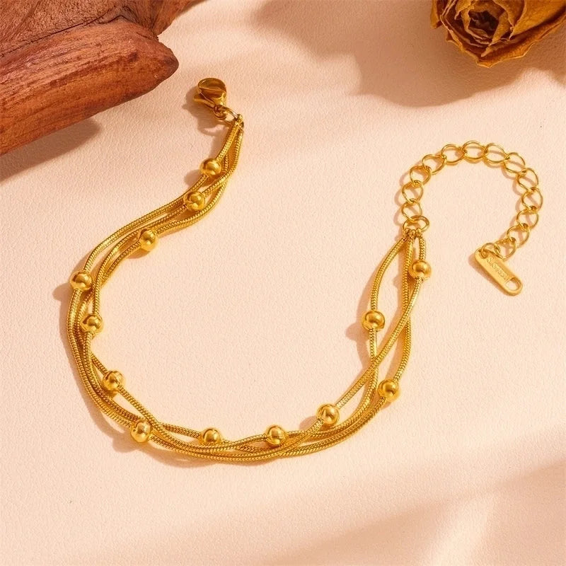 Sweet Minimalist Star Heart Shape Butterfly Titanium Steel 18K Gold Plated Bracelets Anklet