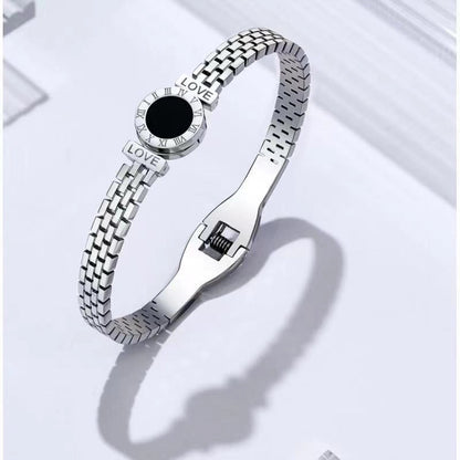 Minimalist Round Titanium Steel Plating Bangle 1 Piece