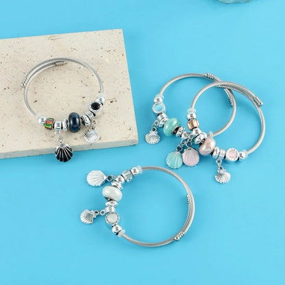 Elegant Luxurious Heart Shape 304 Stainless Steel White Gold Plated Crystal Zircon Bangle In Bulk