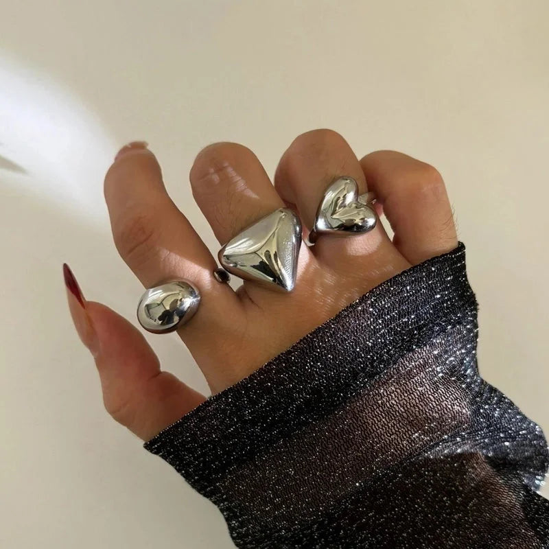 Minimalist Classic Style Solid Color 316L Stainless Steel Plating Stainless Steel Rings