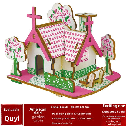 Stall Supply Children's Wooden 3D Puzzle Adult Puzzle Christmas Building Handmade Educational Model Toy