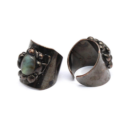 Vintage Style Minimalist Geometric Natural Stone Open Rings In Bulk