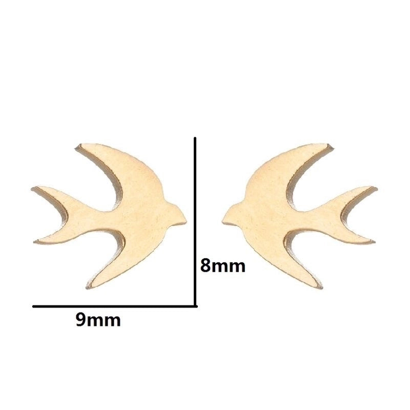 1 Pair Minimalist Animal Plating 304 Stainless Steel 18K Gold Plated Ear Studs