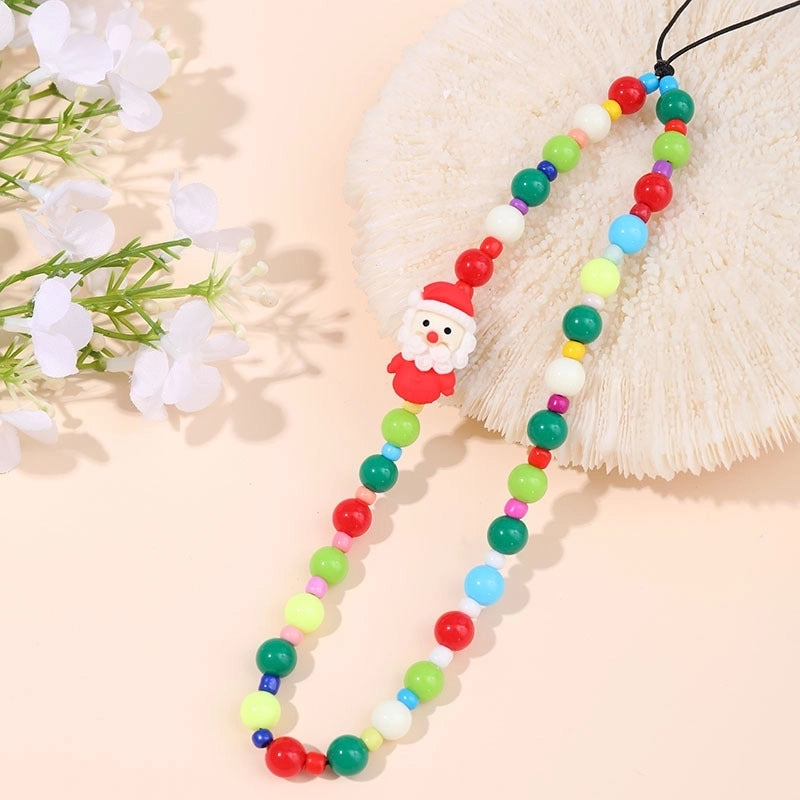 Cute Christmas Tree Santa Claus Plastic Polyester Christmas Mobile Phone Chain