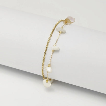 Elegant Beach Minimalist Geometric Crystal Gravel 18K Gold Plated Bracelets In Bulk