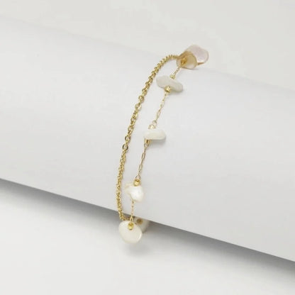 Elegant Beach Minimalist Geometric Crystal Gravel 18K Gold Plated Bracelets In Bulk