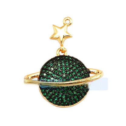 1 Piece Copper Geometric Heart Shape Snowflake Pendant Jewelry Accessories