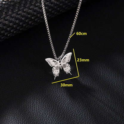 Basic Minimalist Classic Style Palm Tree Flower Butterfly 201 Stainless Steel Unisex Pendant Necklace