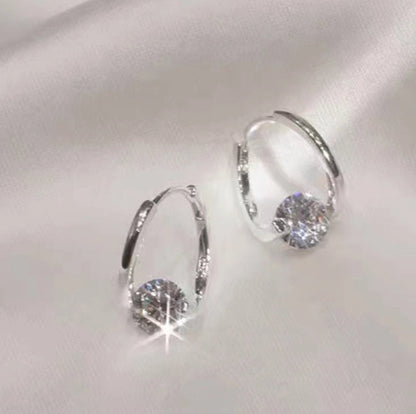 Geometric Micro-inlaid Zircon Earrings Korean Niche Earrings Earrings Women\'s Exquisite Temperament Earrings