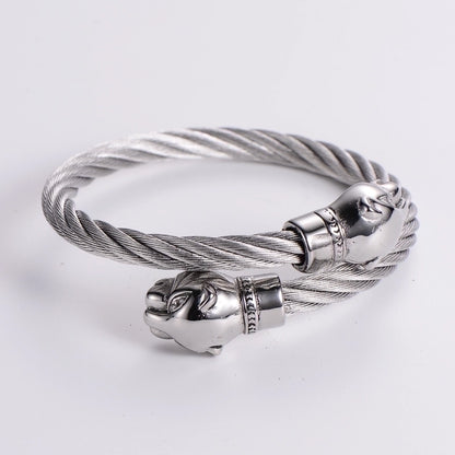 304 Stainless Steel 18k Gold Plated Hip-hop Inlay Geometric Acrylic Pearl Bangle