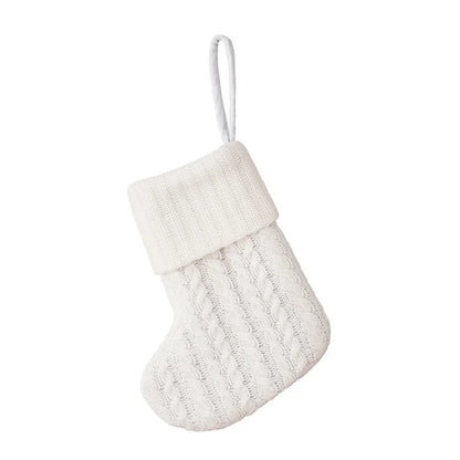Cross-border Letter Christmas Stockings Santa Claus New Christmas Gift Wool Knitted Candy Bag Christmas Tree Pendant
