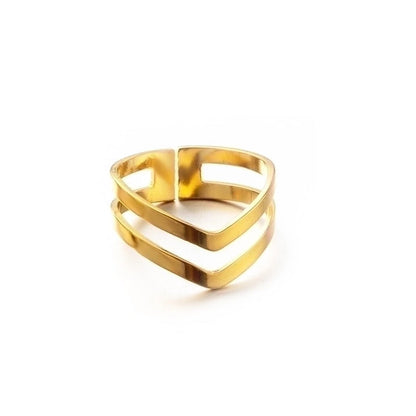 Minimalist Geometric Stainless Steel Open Rings