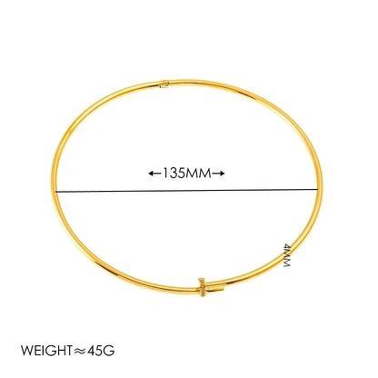 Minimalist Classic Style Solid Color Titanium Steel 18K Gold Plated Plating Choker