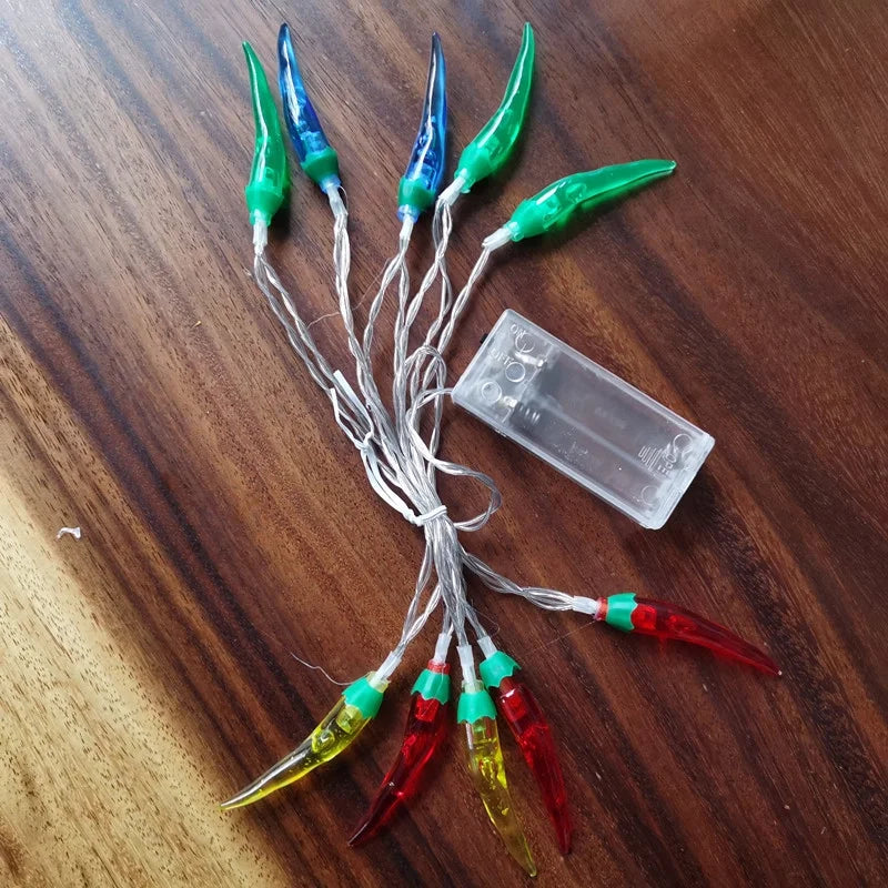 LED Red Pepper Colored Lights String Lights Flashing Lights New Year Christmas Holiday Decorative Atmosphere Lights New Year Home Layout Lighting
