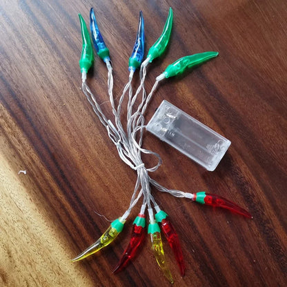 LED Red Pepper Colored Lights String Lights Flashing Lights New Year Christmas Holiday Decorative Atmosphere Lights New Year Home Layout Lighting