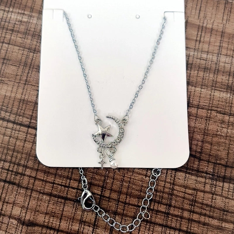 Minimalist Square Flower Bow Knot Alloy Inlay Artificial Pearls Rhinestones Women\'s Necklace