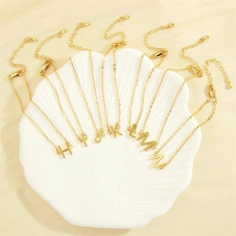 Minimalist Letter Copper Plating 18k Gold Plated Bracelets