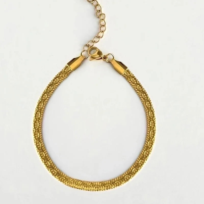 2 Pieces 304 Stainless Steel 18K Gold Plated Minimalist Classic Style Plating Solid Color Bracelets