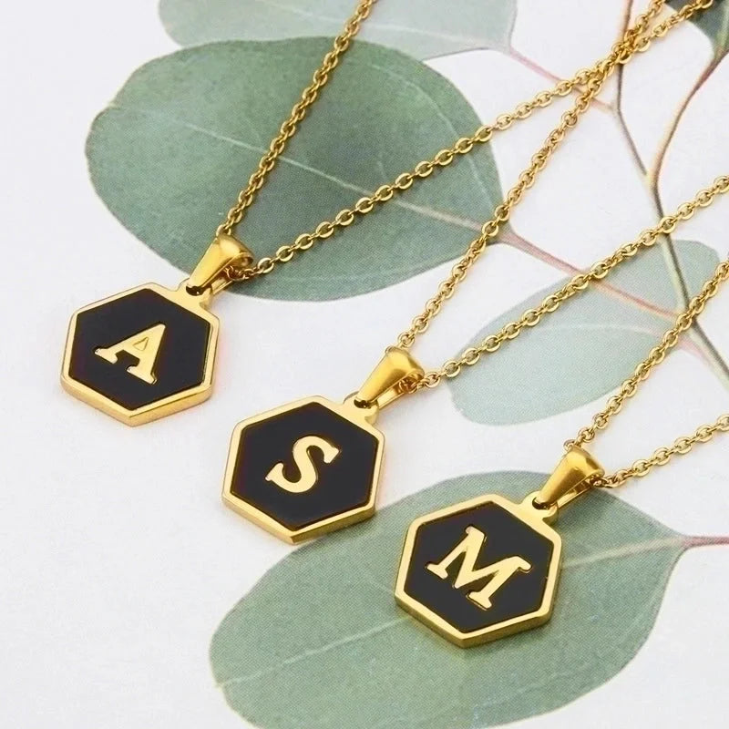 Titanium Steel Minimalist Plating Letter Necklace