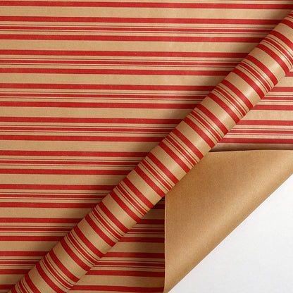 Large Size Gift Wrapping Paper Roll Brown Christmas Reindeer Head Elk Green Plaid Gift Box Recyclable Gift Paper