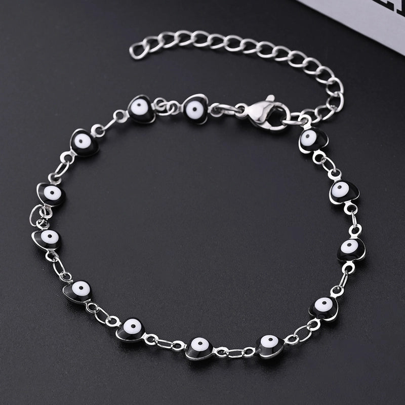 Ethnic Style Classic Style Artistic Devil's Eye Heart Shape Simple 304 Stainless Steel Bracelets In Bulk