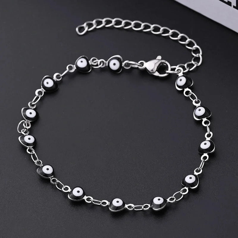Ethnic Style Classic Style Artistic Devil's Eye Heart Shape Simple 304 Stainless Steel Bracelets In Bulk