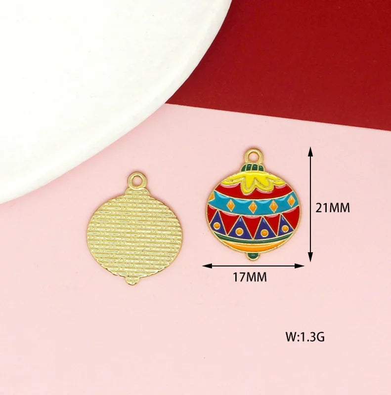 10 PCS/Package 17 * 21mm 17 * 22mm 19 * 24mm Alloy Rhinestones Penguin Christmas Tree Snowman Pendant Jewelry Accessories