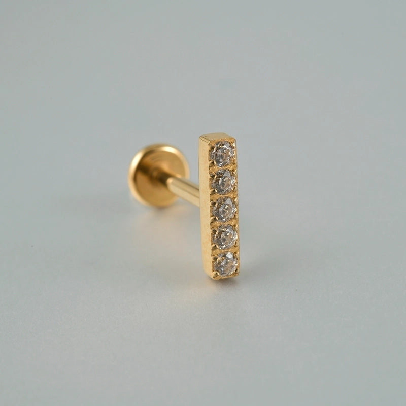 1 Piece Lip Rings Casual Vacation Tropical Cross G23 Titanium Alloy Plating Zircon 18K Gold Plated Lip Rings Ear Cartilage Rings & Studs