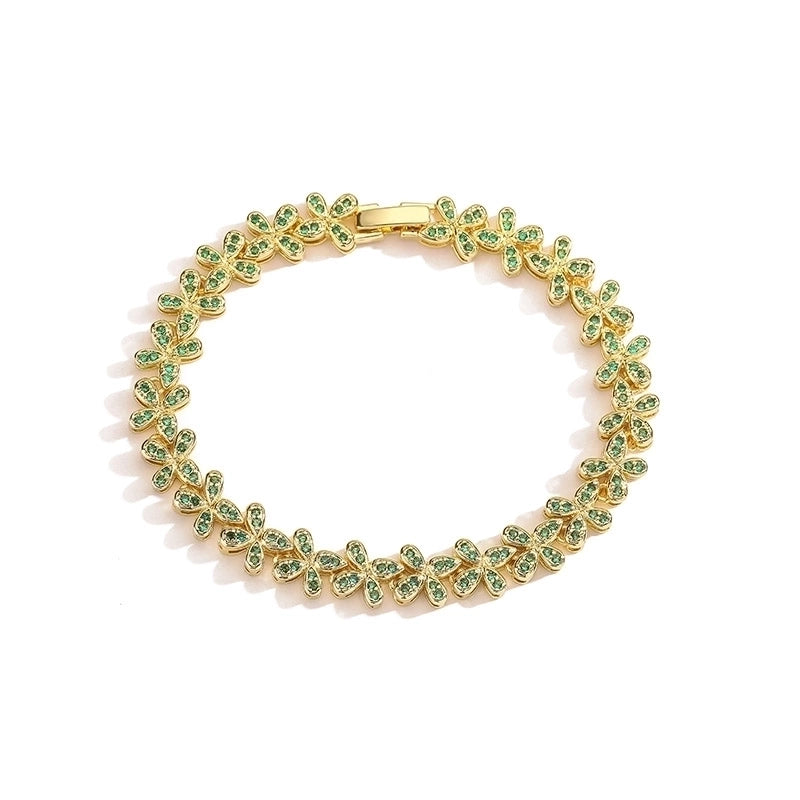 Copper 18K Gold Plated Plating Inlay Butterfly Zircon Bracelets Necklace