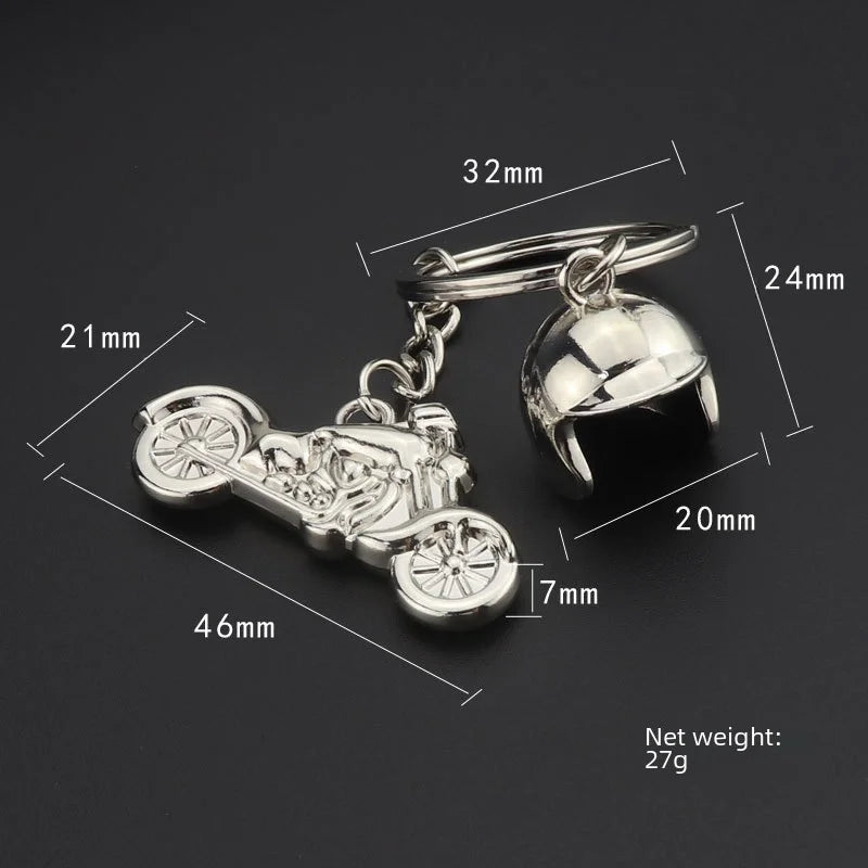Simulation Cool Helmet Motorcycle Suit Keychain Metal Helmet Keychain Pendant Motorcycle Keychain