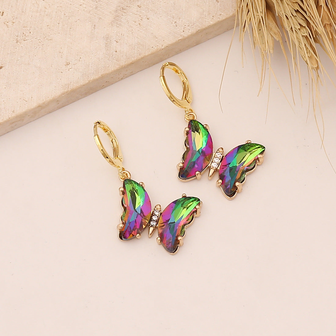 Women Butterfly Copper Electroplating Earrings
