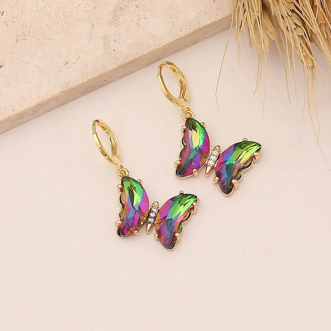 Women Butterfly Copper Electroplating Earrings