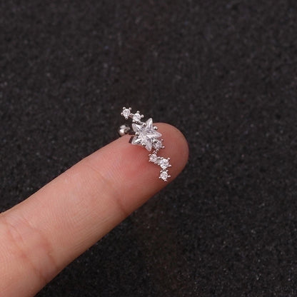 Ear Cartilage Rings & Studs Star 316L Stainless Steel Copper Zircon