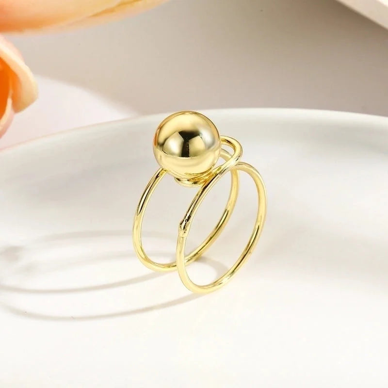 Copper 18K Gold Plated Circle Open Rings