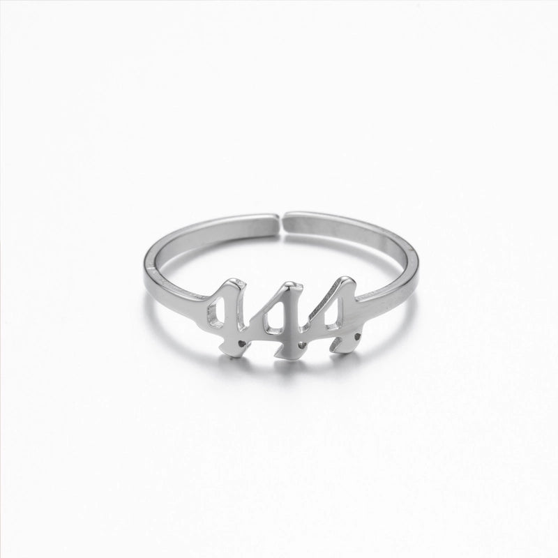 Retro Letter 201 Stainless Steel 18K Gold Plated Plating Open Ring