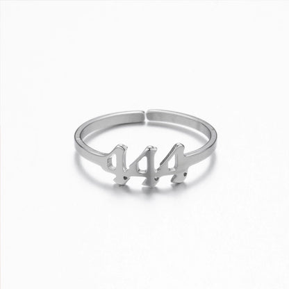 Retro Letter 201 Stainless Steel 18K Gold Plated Plating Open Ring