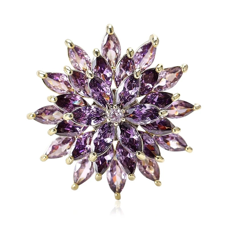 Shiny Pin Snowflake Copper Women's Brooches