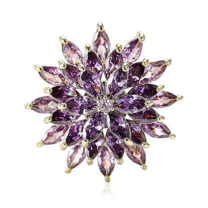 Shiny Pin Snowflake Copper Women's Brooches