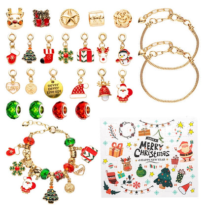 New Christmas Blind Box Set Snowflake Drop Oil Beaded Bracelet Cute Christmas Old Bell Christmas Tree Accessories