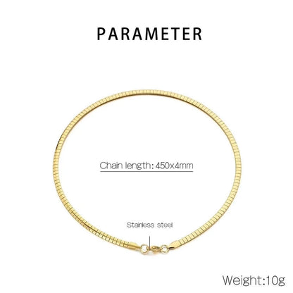 Elegant Minimalist Streetwear Solid Color 304 Stainless Steel 18K Gold Plated Choker