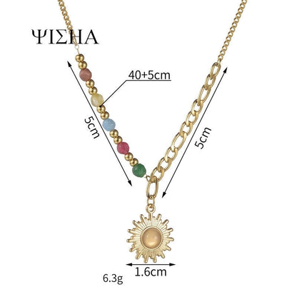 304 Stainless Steel 18K Gold Plated Casual Minimalist Cross Star Zircon Pendant Necklace