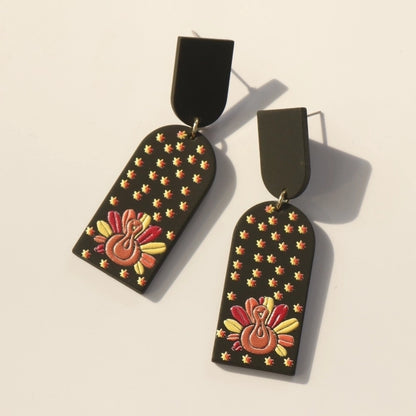 1 Pair Fashion Pumpkin Turkey Skull Arylic Thanksgiving Women's Drop Earrings