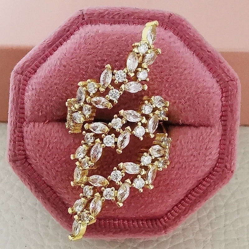 1 Piece Fashion Butterfly Copper Inlay Zircon Open Ring