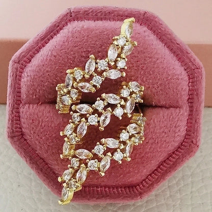 1 Piece Fashion Butterfly Copper Inlay Zircon Open Ring