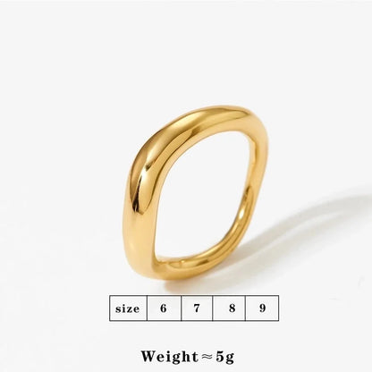 3 Pieces Modern Style Solid Color 316 Stainless Steel 16K Gold Plated White Gold Plated Gold Plated Plating Rings