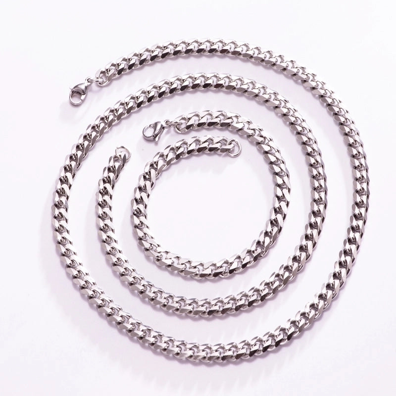 Classic Style Solid Color 304 Stainless Steel 18K Gold Plated Jewelry Set