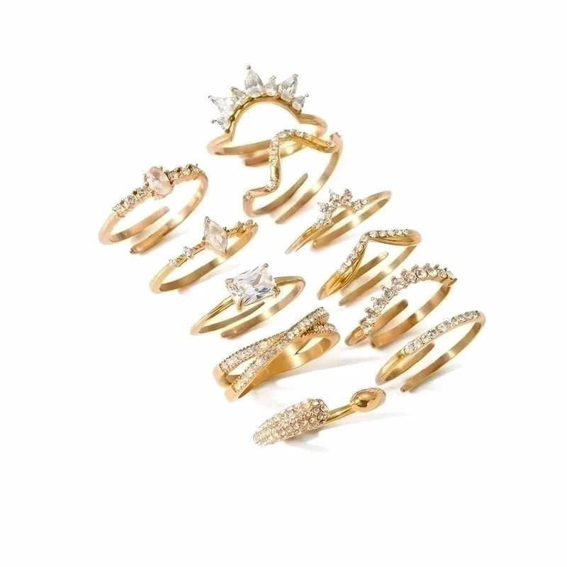 304 Stainless Steel Retro Polishing Plating Circle Zircon Rings