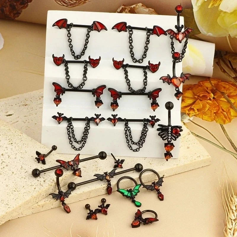 1 Piece Belly Rings Minimalist Heart Shape Copper Inlay Rhinestones Nipple Rings & Studs Belly Rings