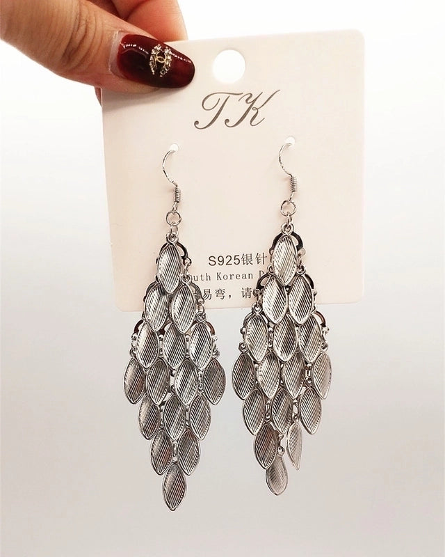 2 Pieces Elegant Star Tassel Heart Shape Inlay Alloy Artificial Pearls Rhinestones Glass Earrings